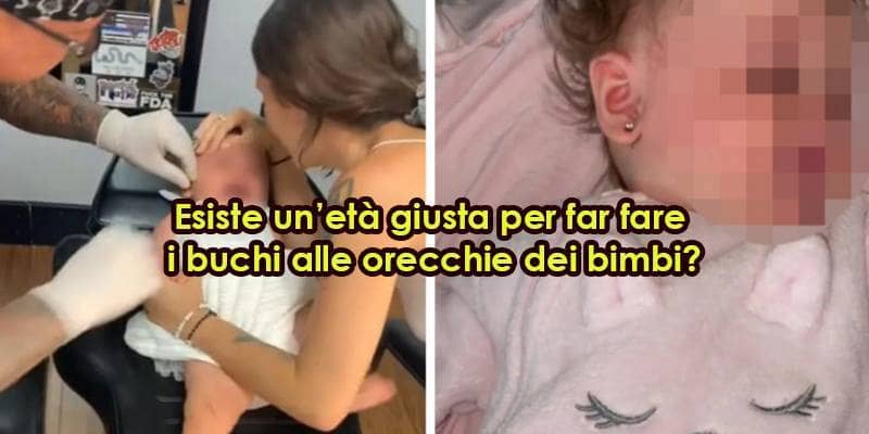 Porta la figlia di 6 mesi a fare i buchi alle orecchie