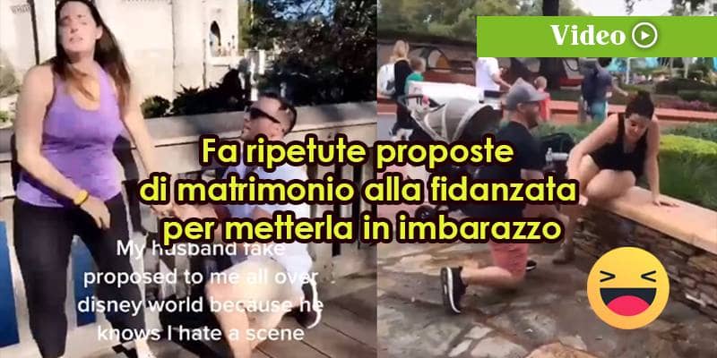 Fa ripetute proposte di matrimonio alla fidanzata per metterla in imbarazzo