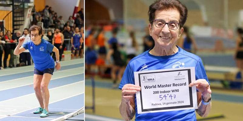 Emma Maria Mazzenga a 90 anni stabilisce il nuovo primato del mondo nei 200 metri