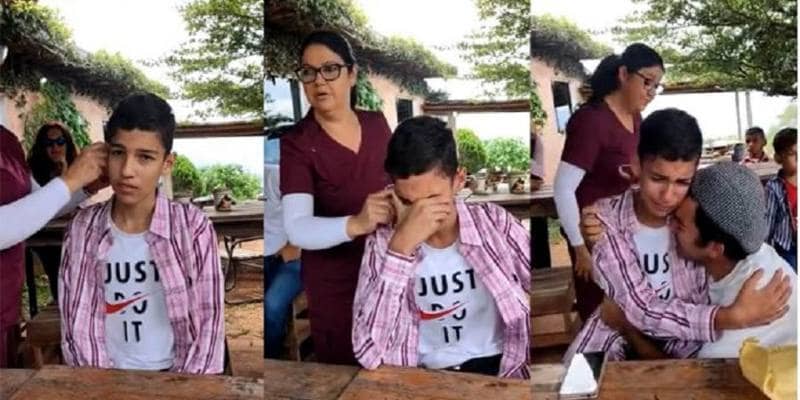 Il ragazzino venezuelano che per la prima volta nella sua vita riesce a sentire 