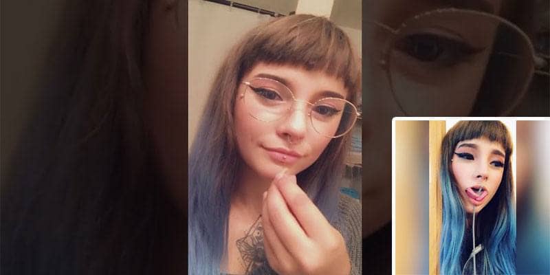 Riesce a mangiare gli spaghetti con il foro del suo piercing